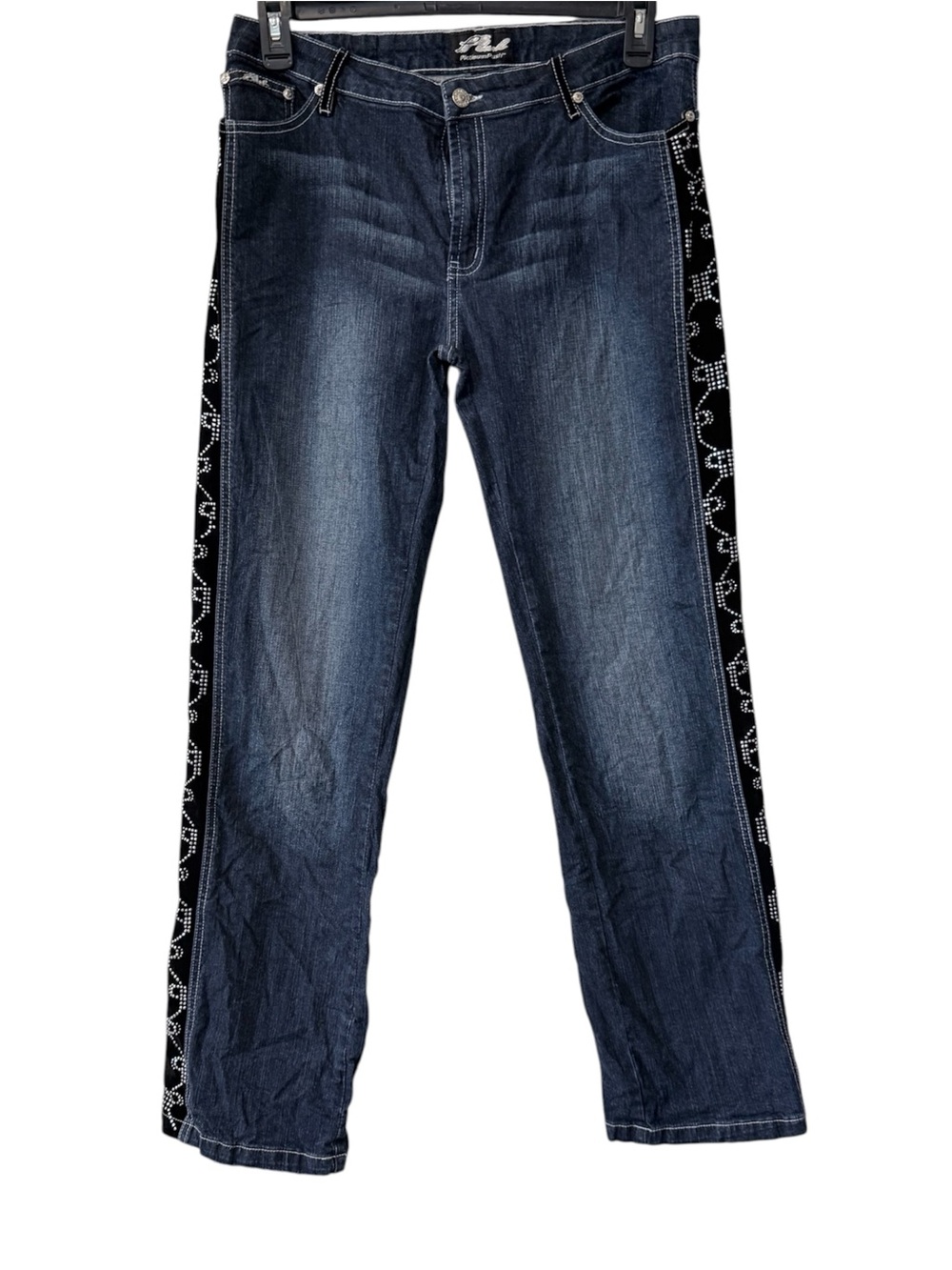 Platinum Plush Juniors 15 dark wash distressed jeans